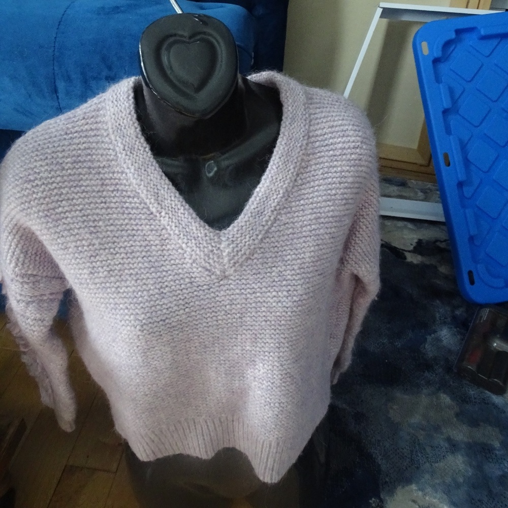 MADEWELL Fringe-Sleeve Pullover Sweater SIZE SMALL